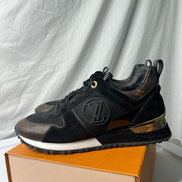 Louis Vuitton Shoes - Louis Vuitton Black and Gold Sneakers with Chunky Silhouette